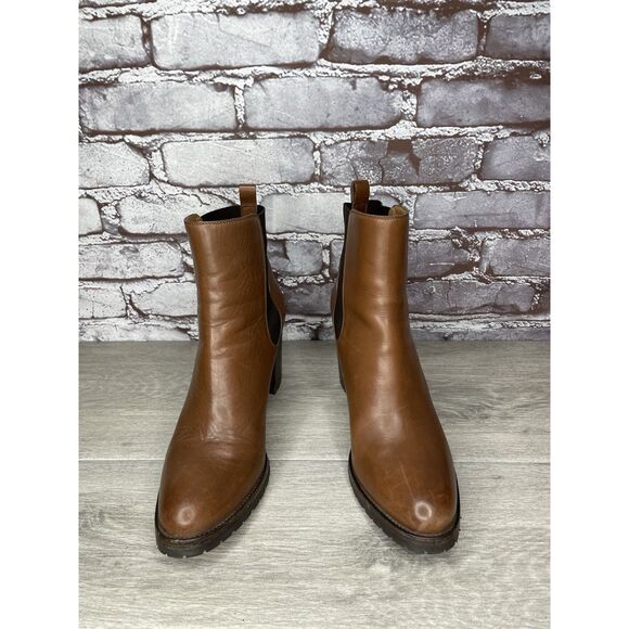 Sartore Paris Brown Leather Ankle Chelsea Vibram Heel Booties Women’s 38EU/7M US - Picture 13 of 16